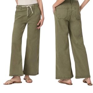 NEW Paige Carly Wide Leg Cropped Pants Women's Plus Sz 18W Olive Green NWT